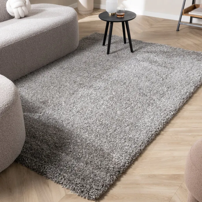 Hochflor Wohnzimmer Teppich - Yves Grau