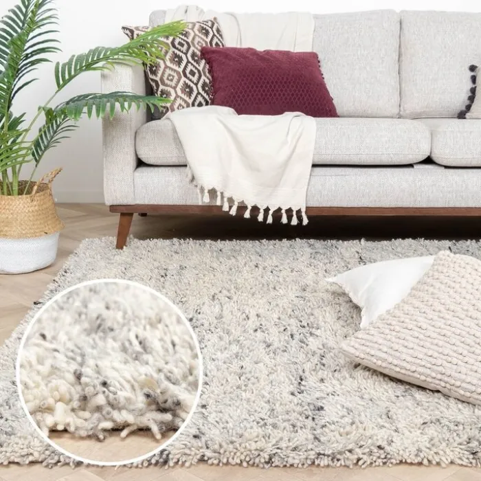 Hochflor Wollteppich - Royal Creme Grau