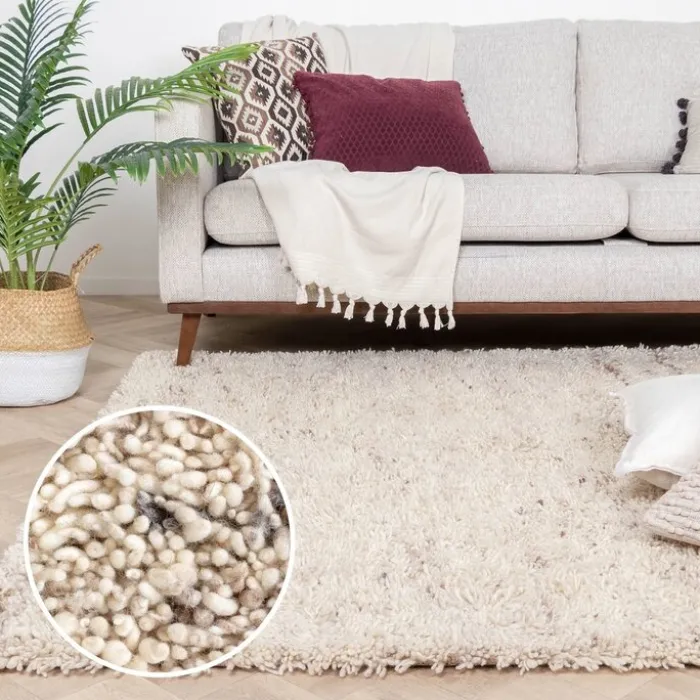 Hochflor Wollteppich - Royal Creme Meliert