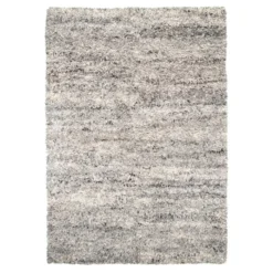 Hochflor Wollteppich - Royal Hellgrau Meliert