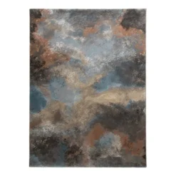 Industrielle Teppiche - Raphael Blau Terrakotta