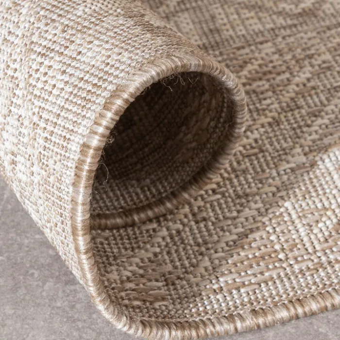 In- & Outdoor Jute Teppich - Atlas Aztec Braun Creme