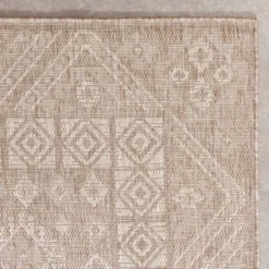 In- & Outdoor Jute Teppich - Atlas Aztec Braun Creme