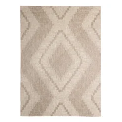 In- & Outdoor Jute Teppich - Atlas Diamond Braun Creme