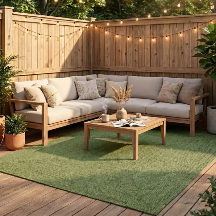 In- & Outdoor Jute Teppich - Bali Grün