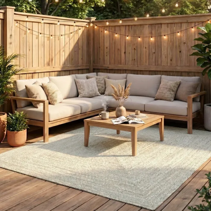 In- & Outdoor Jute Teppich - Bali Weiß
