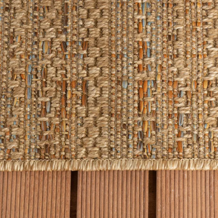 In- & Outdoor Jute Teppich - Daisy Lines Bunt