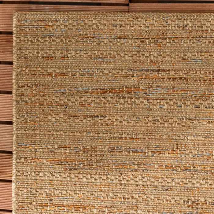 In- & Outdoor Jute Teppich - Daisy Lines Bunt