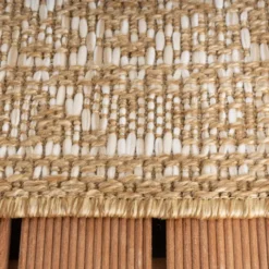 In- & Outdoor Jute Teppich - Daisy Medaillon Weiß