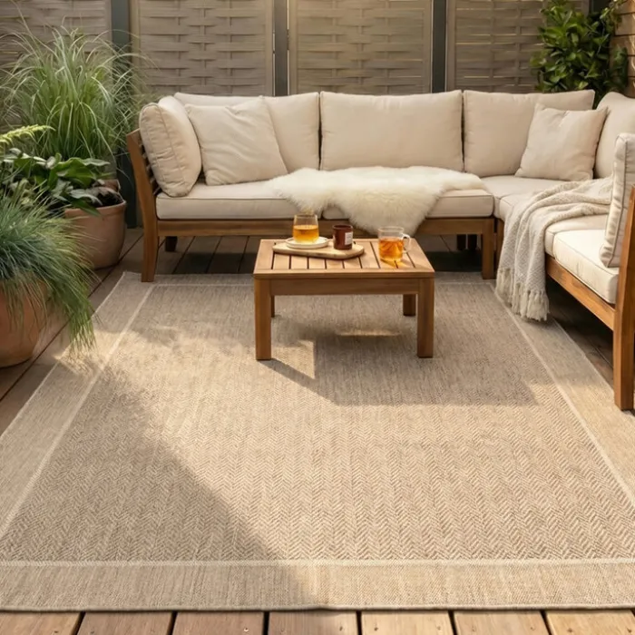 In- & Outdoor Jute Teppich - Fora Edge Natural