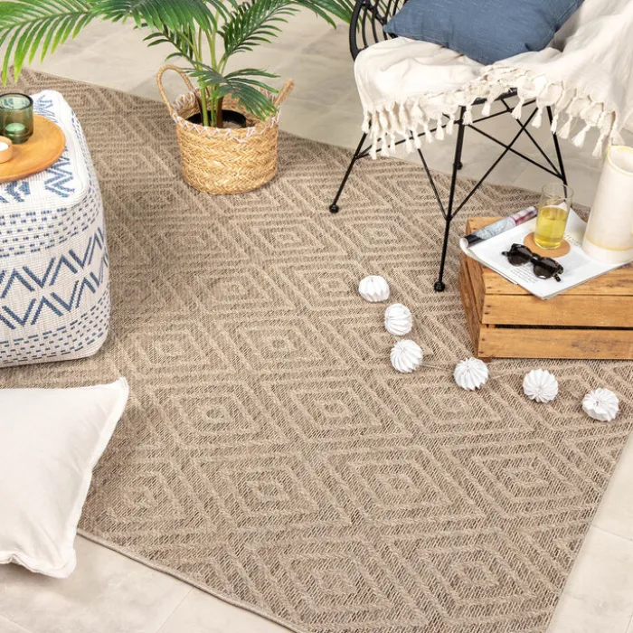 In- & Outdoor Jute Teppich - Fora Tile Natural