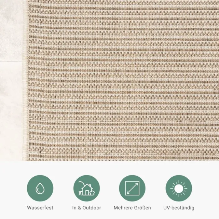 In- & Outdoor Jute Teppich - Nomad Melange Creme