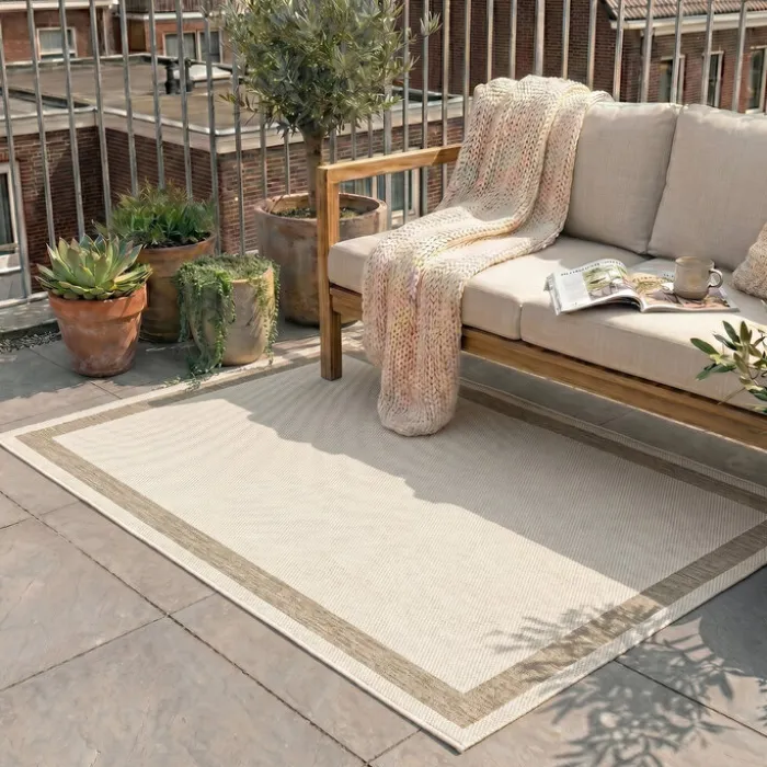 In- & Outdoor Jute Teppich - Nomad Edge Creme