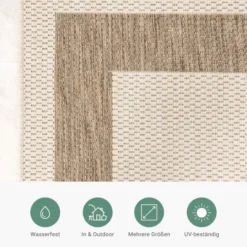 In- & Outdoor Jute Teppich - Nomad Edge Creme