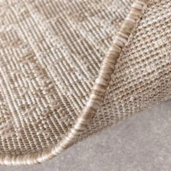 In- & Outdoor Jute Teppich Rund - Atlas Aztec Braun Creme