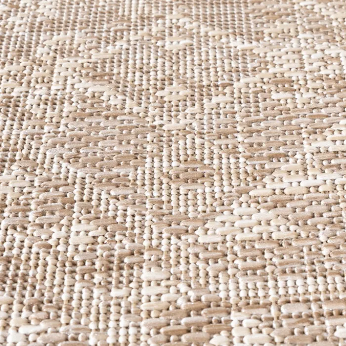 In- & Outdoor Jute Teppich Rund - Atlas Aztec Braun Creme