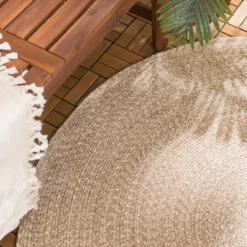 In- & Outdoor Jute Teppich Rund - Bali Braun