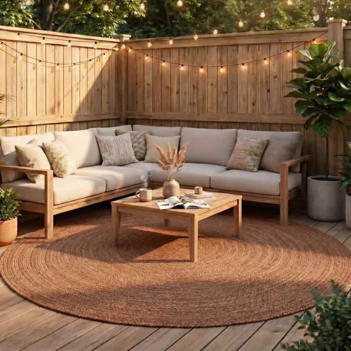 In- & Outdoor Jute Teppich Rund - Bali Terra