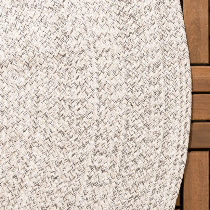 In- & Outdoor Jute Teppich Rund - Bali Weiß