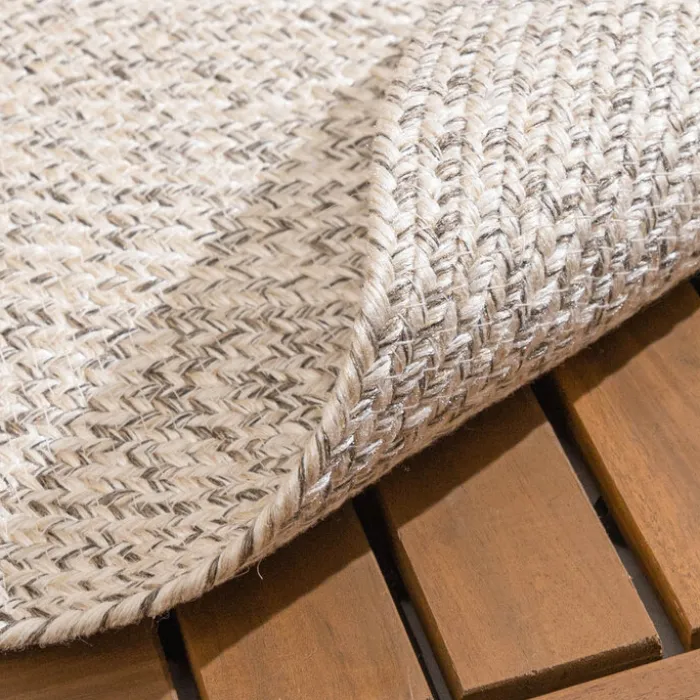 In- & Outdoor Jute Teppich Rund - Bali Weiß