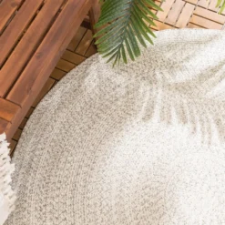 In- & Outdoor Jute Teppich Rund - Bali Weiß
