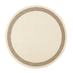 In- & Outdoor Jute Teppich Rund - Nomad Edge Creme
