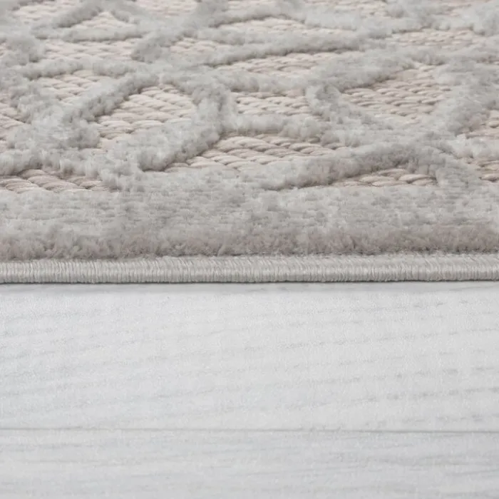 In- & Outdoor Läufer - Piatto Argento Grau Weiß - 66x230cm