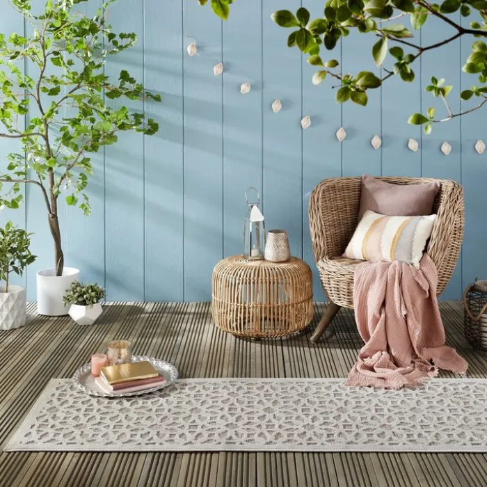 In- & Outdoor Läufer - Piatto Argento Grau Weiß - 66x230cm