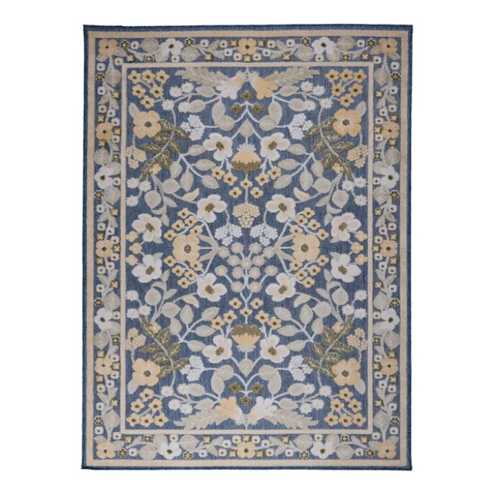 In - & Outdoorteppich - Bloom Oriental Blau