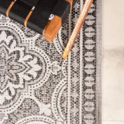 In- & Outdoor Teppich Quadrat - Summer Oriental Grau