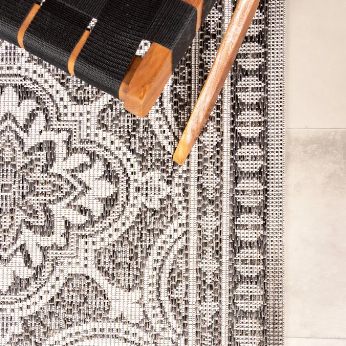 In- & Outdoor Teppich Quadrat - Summer Oriental Grau