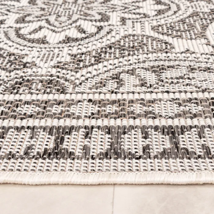 In- & Outdoor Teppich Quadrat - Summer Oriental Grau