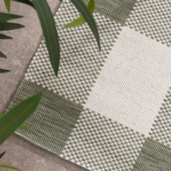 In- & Outdoor Teppich - Ranch Checkerboard Grün