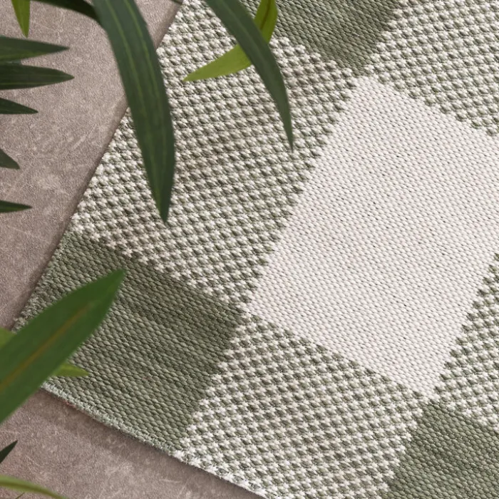 In- & Outdoor Teppich - Ranch Checkerboard Grün