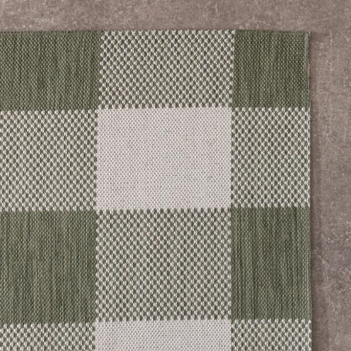 In- & Outdoor Teppich - Ranch Checkerboard Grün