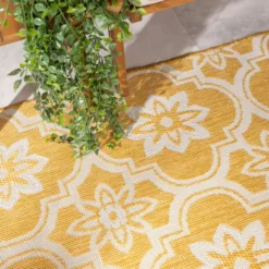 In- & Outdoor Teppich - Rio Flower Gelb