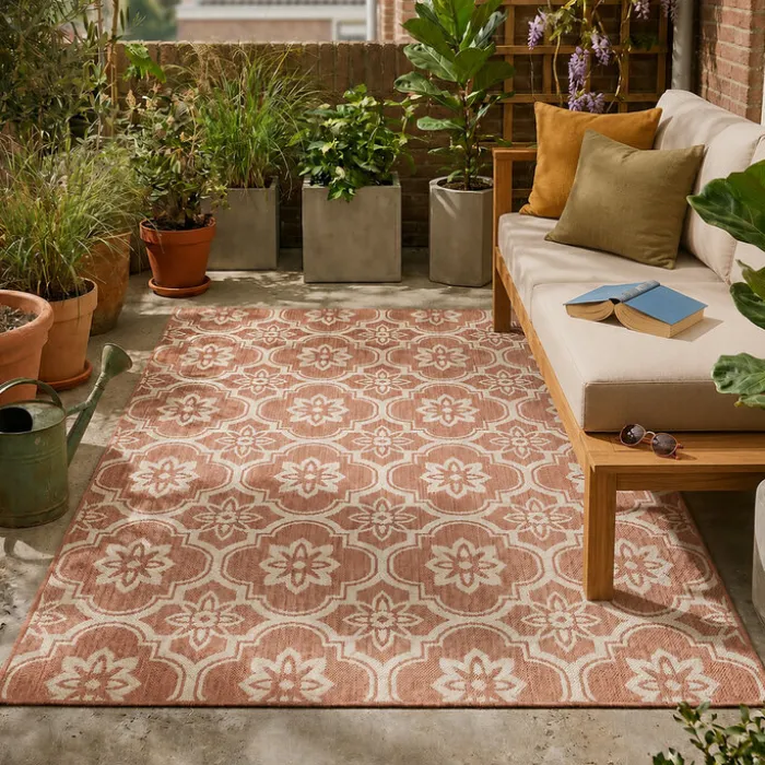 In- & Outdoor Teppich - Rio Flower Rosa