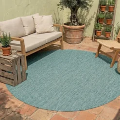 In- & Outdoor Teppich Rund - Costa Türkis