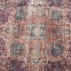 In- & Outdoor Teppich Rund - Kairo Medaillon Bordeaux Rot