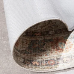 In- & Outdoor Teppich Rund - Kairo Medaillon Creme Bunt