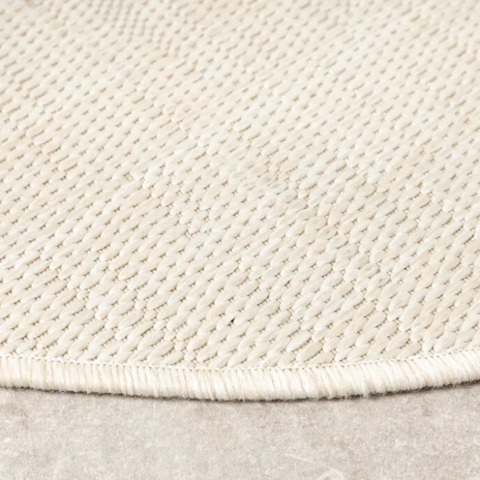 In- & Outdoor Teppich Rund - Malta Melange Creme