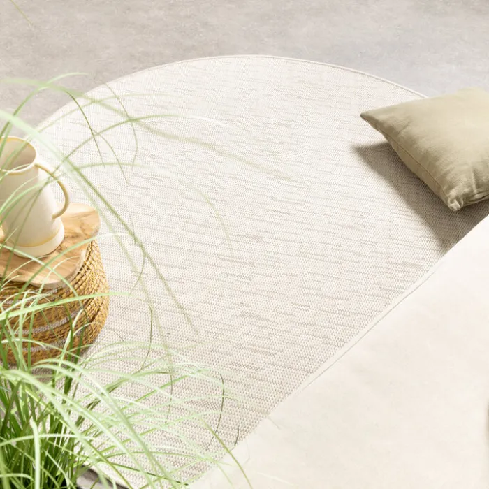 In- & Outdoor Teppich Rund - Malta Melange Creme