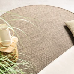 In- & Outdoor Teppich Rund - Malta Arrow Natur
