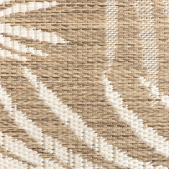 In- & Outdoor Teppich Rund - Malta Leaves Natur