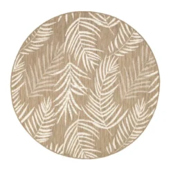 In- & Outdoor Teppich Rund - Malta Leaves Natur