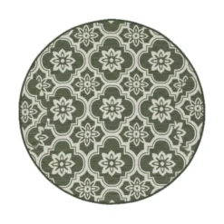 In- & Outdoor Teppich Rund - Rio Flower Grün