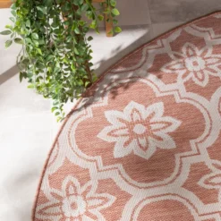 In- & Outdoor Teppich Rund - Rio Flower Rosa