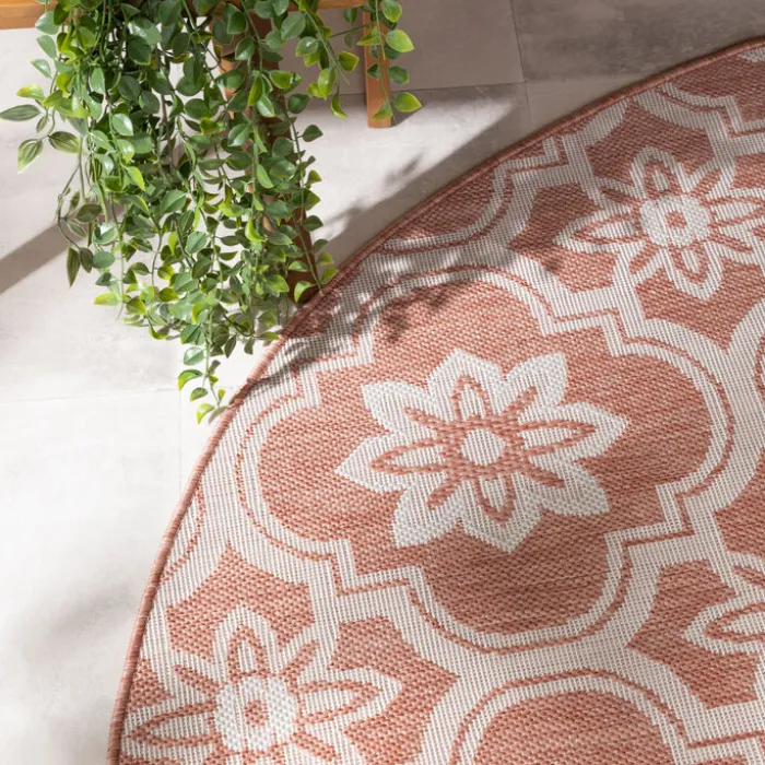 In- & Outdoor Teppich Rund - Rio Flower Rosa