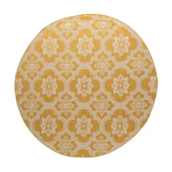 In- & Outdoor Teppich Rund - Rio Flower Gelb