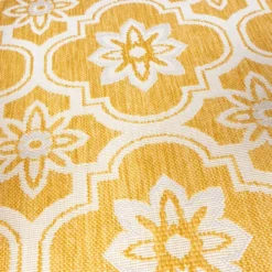 In- & Outdoor Teppich Rund - Rio Flower Gelb